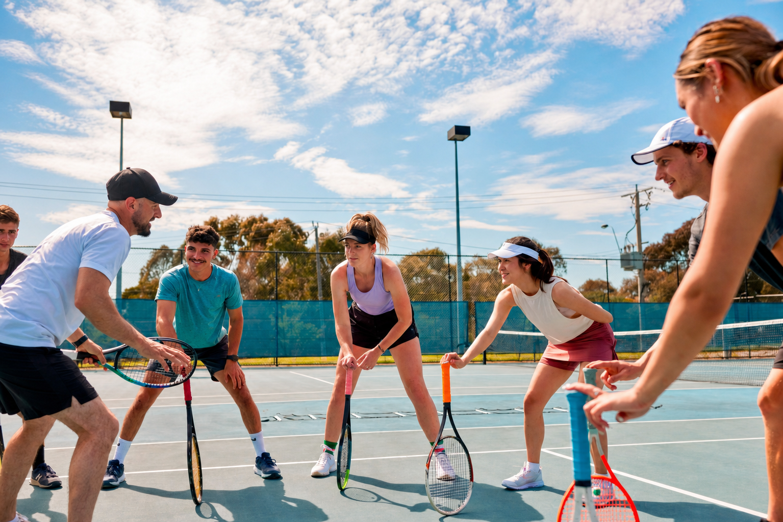 Séance de tennis cardio en groupe